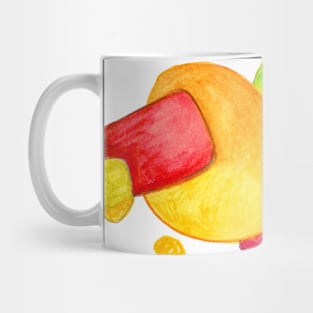 abstract in yellow and blue Mug